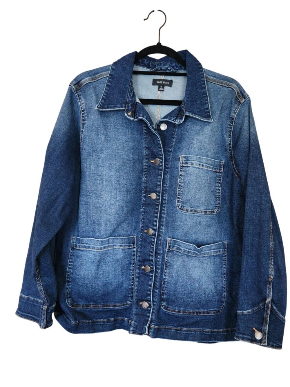 Well Worn Denim Jean Barn Jacket Womens Size M